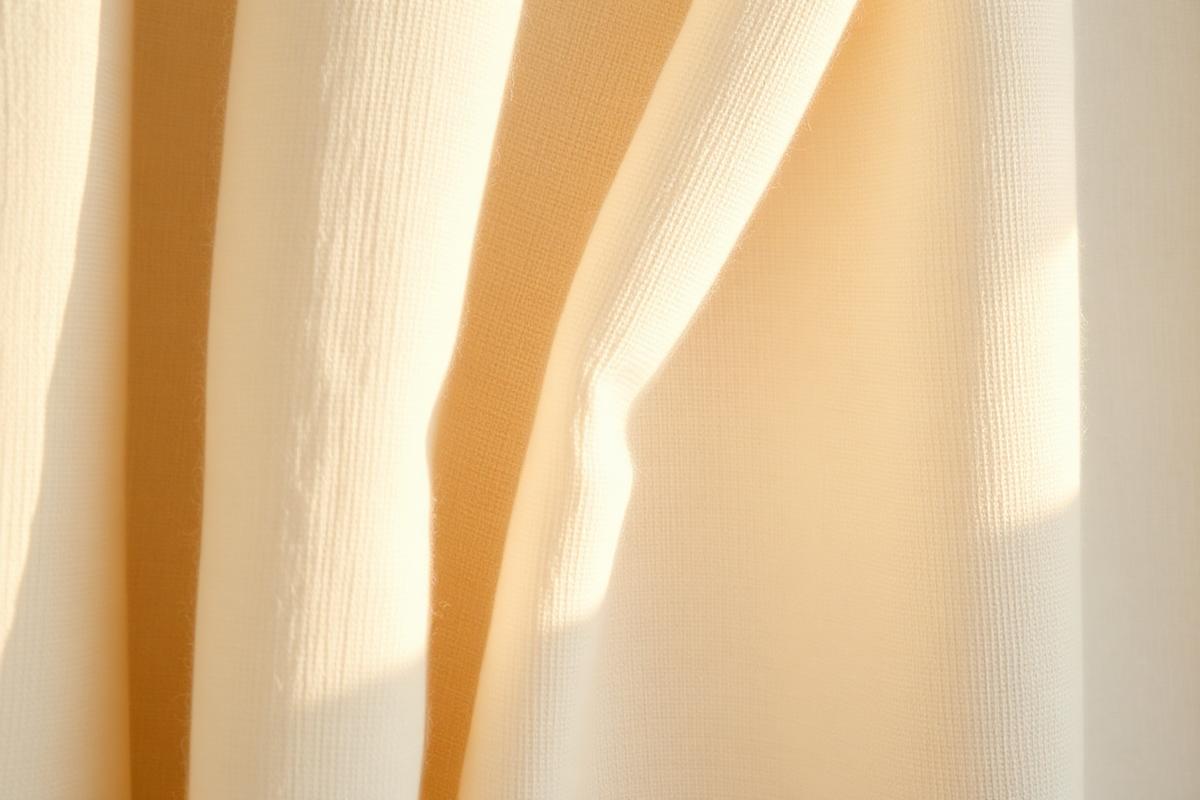 Soft linen fabric in warm morning light